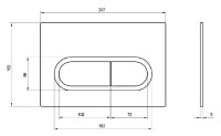 Ravak Chrome WC ovládací tlačítko 247 x 165 kov, satin  X01454